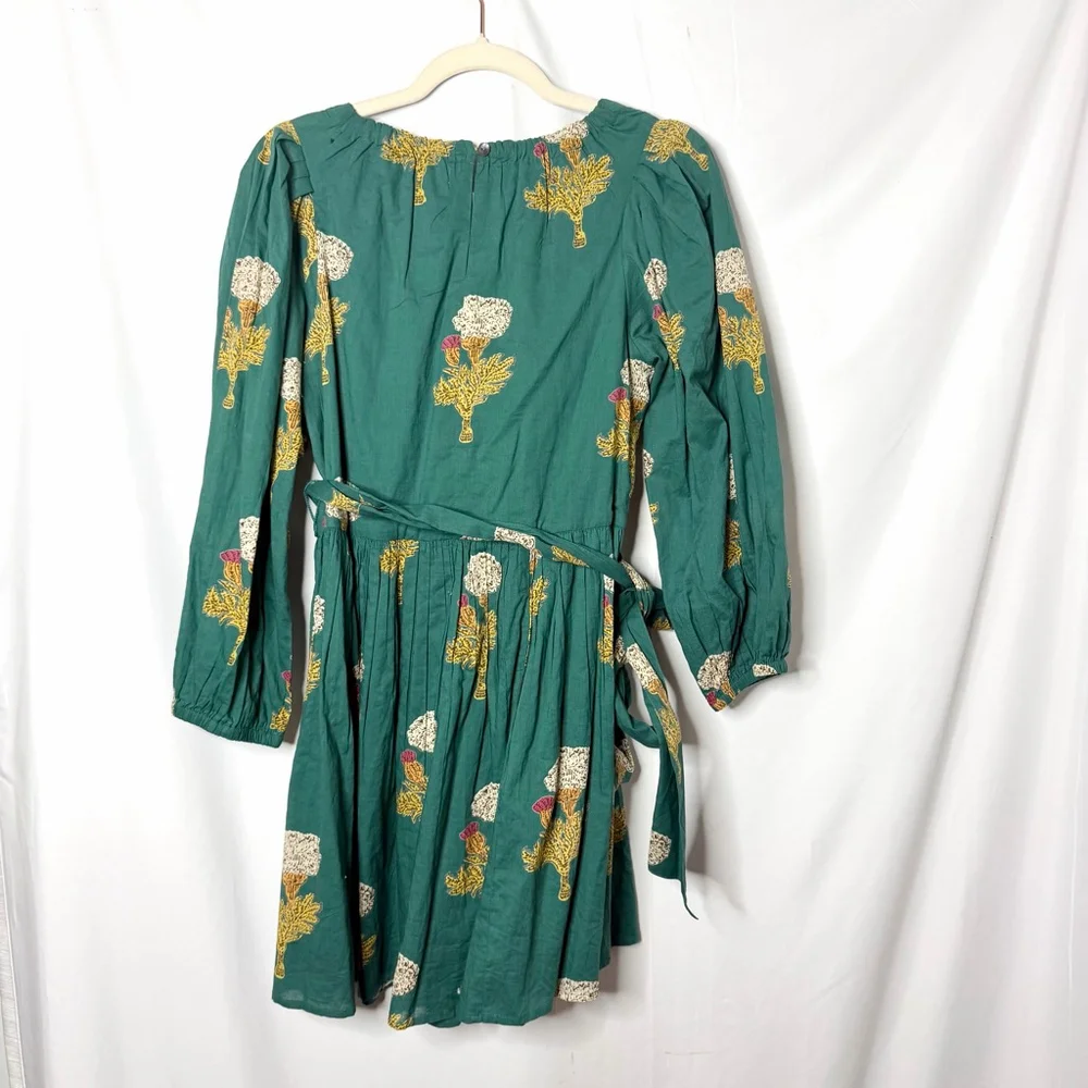 Pink Chicken New York Green Floral Long Sleeve Dress XS - Picture 3 of 7